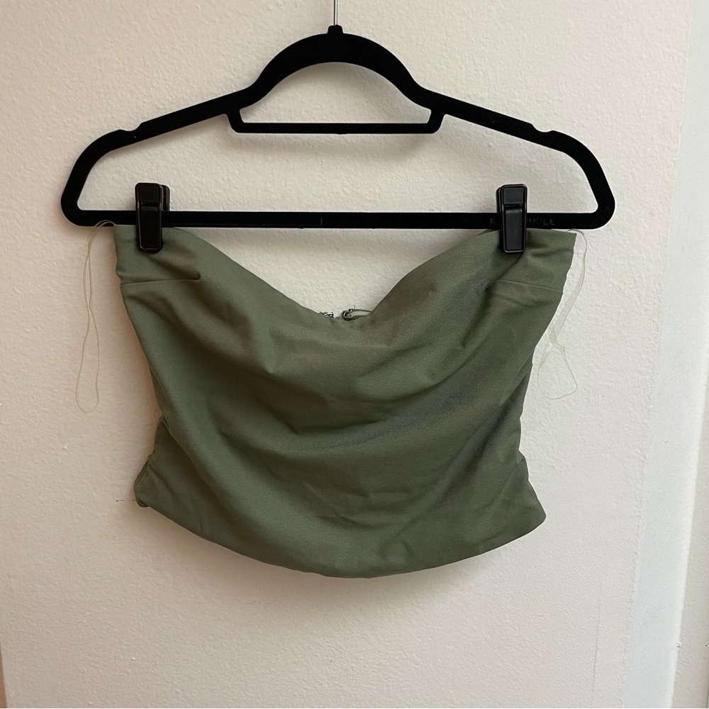 Motel Rocks Green Sleeveless Bustier Crop Top